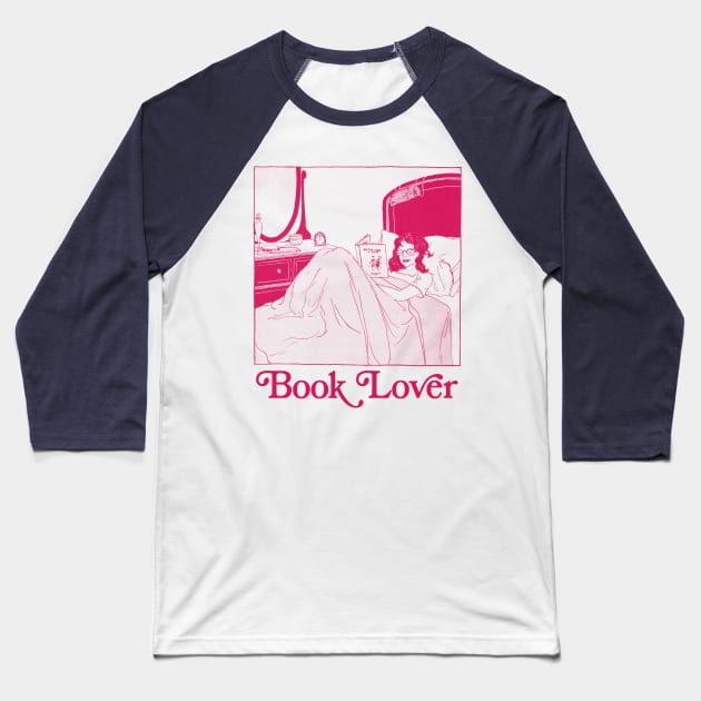 Book Lover - Aesthetic Retro Design Baseball T-Shirt by DankFutura